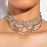 Front View Queen Drip Rhinestone Choker