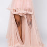 Front View Queen Essentials High Low Skirt in Nude