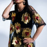 Front View Queen Of Hearts Oversized Mesh Tee