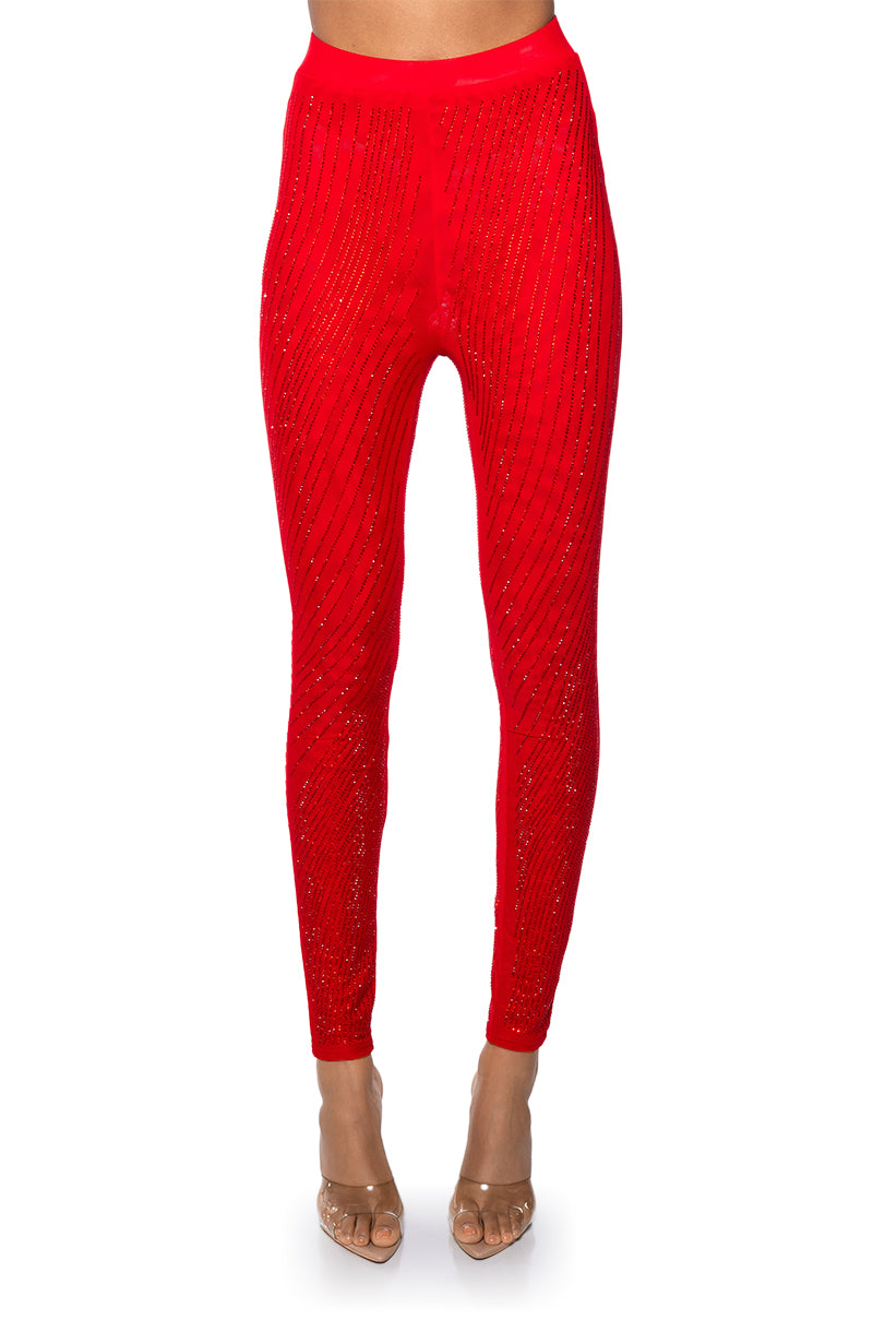 Back View Queen Of Love Rhinestone Legging