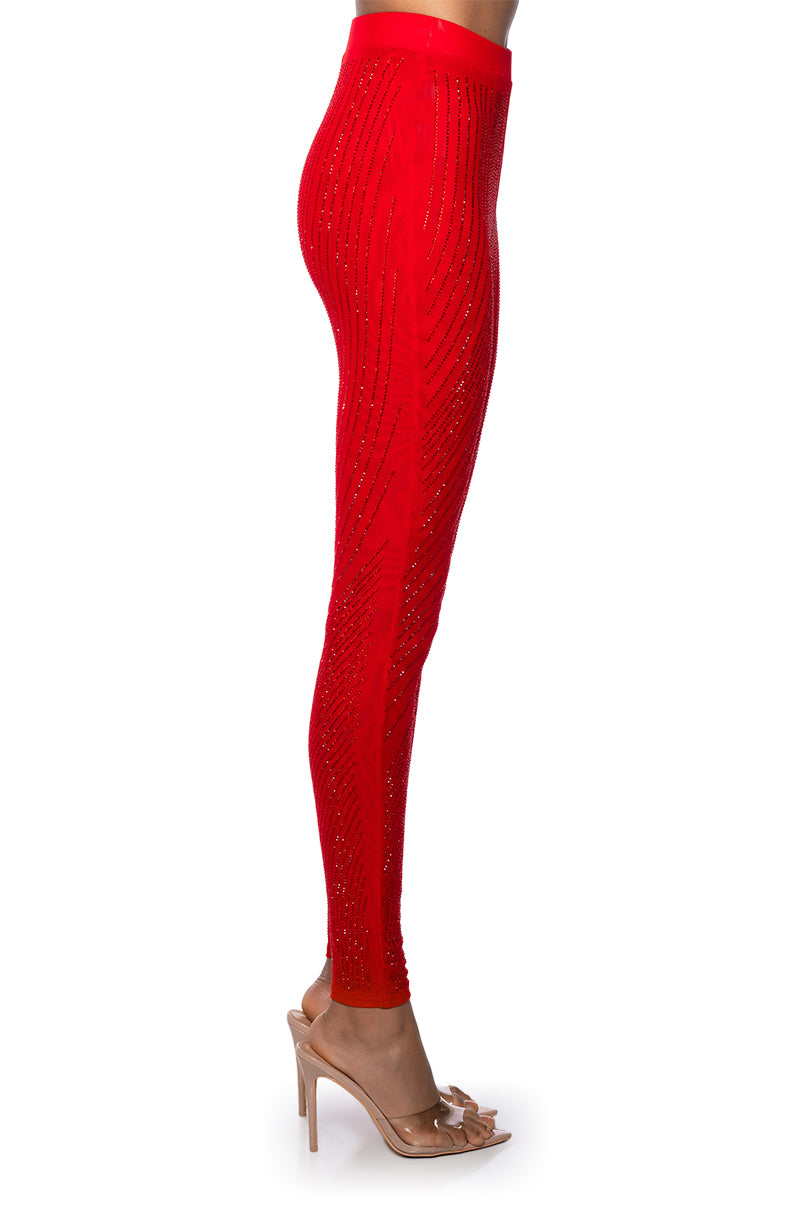 Detail View Queen Of Love Rhinestone Legging