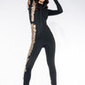 Front View Queen Of The Cat Crawl Scale Jumpsuit