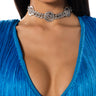 Front View Queen Of The Jungle Embellished Choker