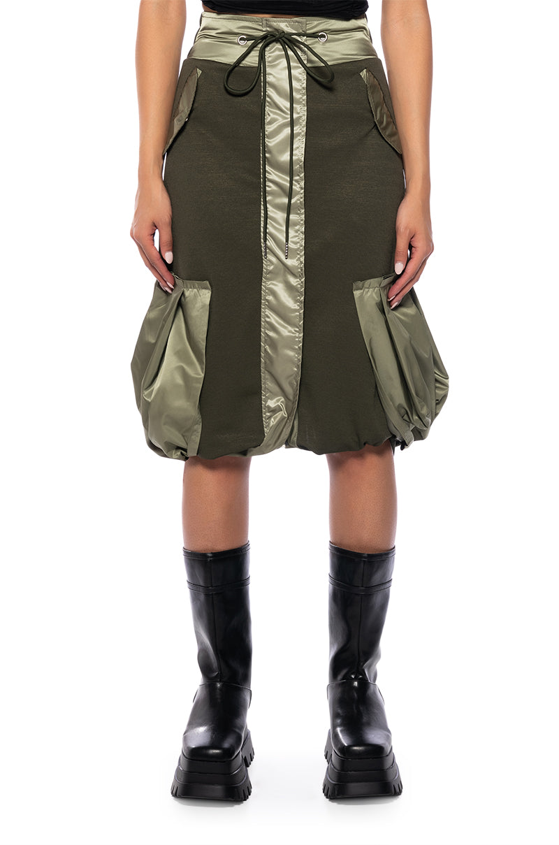 Side View Quincy Color Blocked Midi Skirt view 4