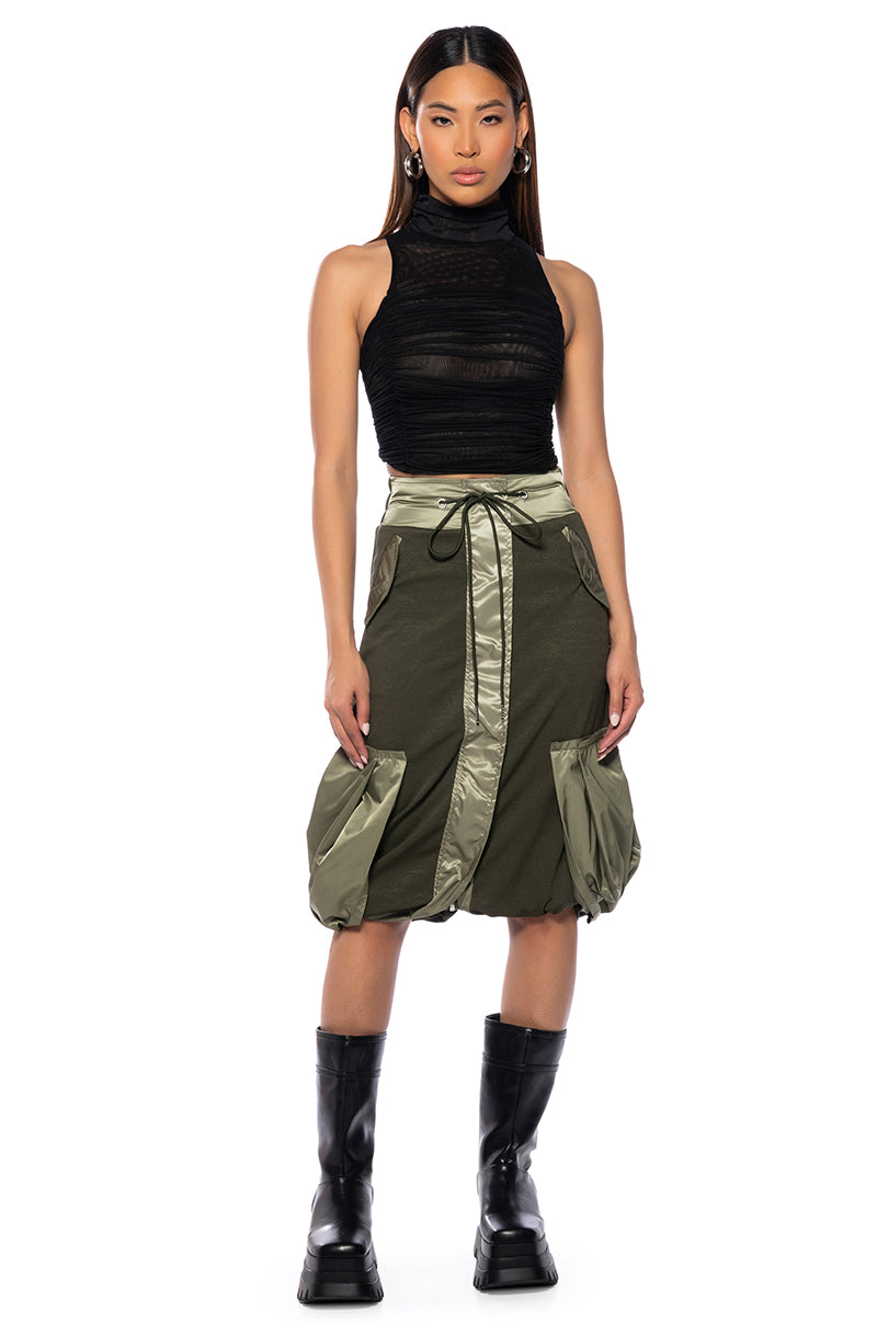 Back View Quincy Color Blocked Midi Skirt view 6