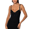 Front View Quinn Bandage Mini Dress In Black