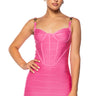 Front View Quinn Bandage Mini Dress In Light Pink