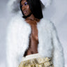 Front View Quinn Cropped Feather Jacket