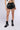 Front View Quinn Faux Leather Croc Embossed Mini Short