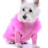 Front View Quinn Feather Doggy Sweater In Pink