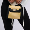 Front View Raffia Mini Bag