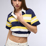 Front View Raina Cropped Short Sleeve Collared Shirt