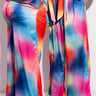 Front View Rainbow Connection Satin Wide Leg Trouser