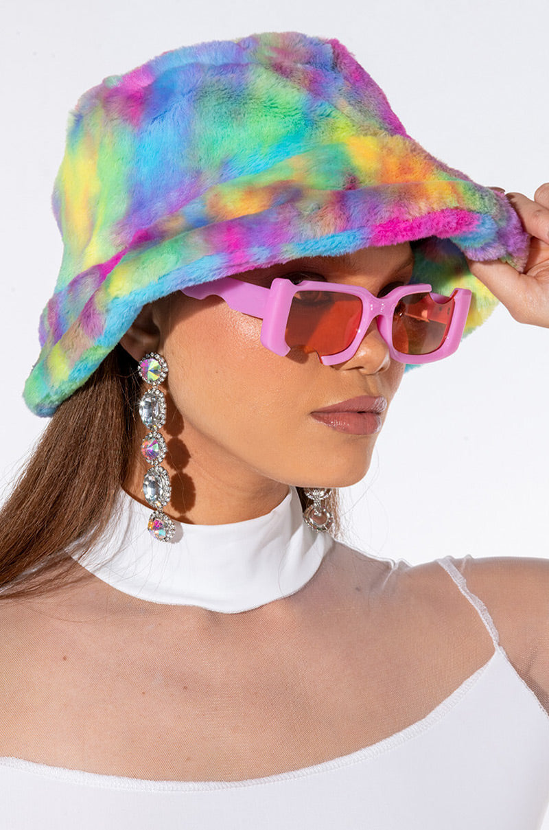 RAINBOW FLUFFY HAT view 0