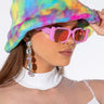 Front View Rainbow Fluffy Hat