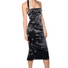 Front View Raindrops Are Falling Beaded Midi Dress