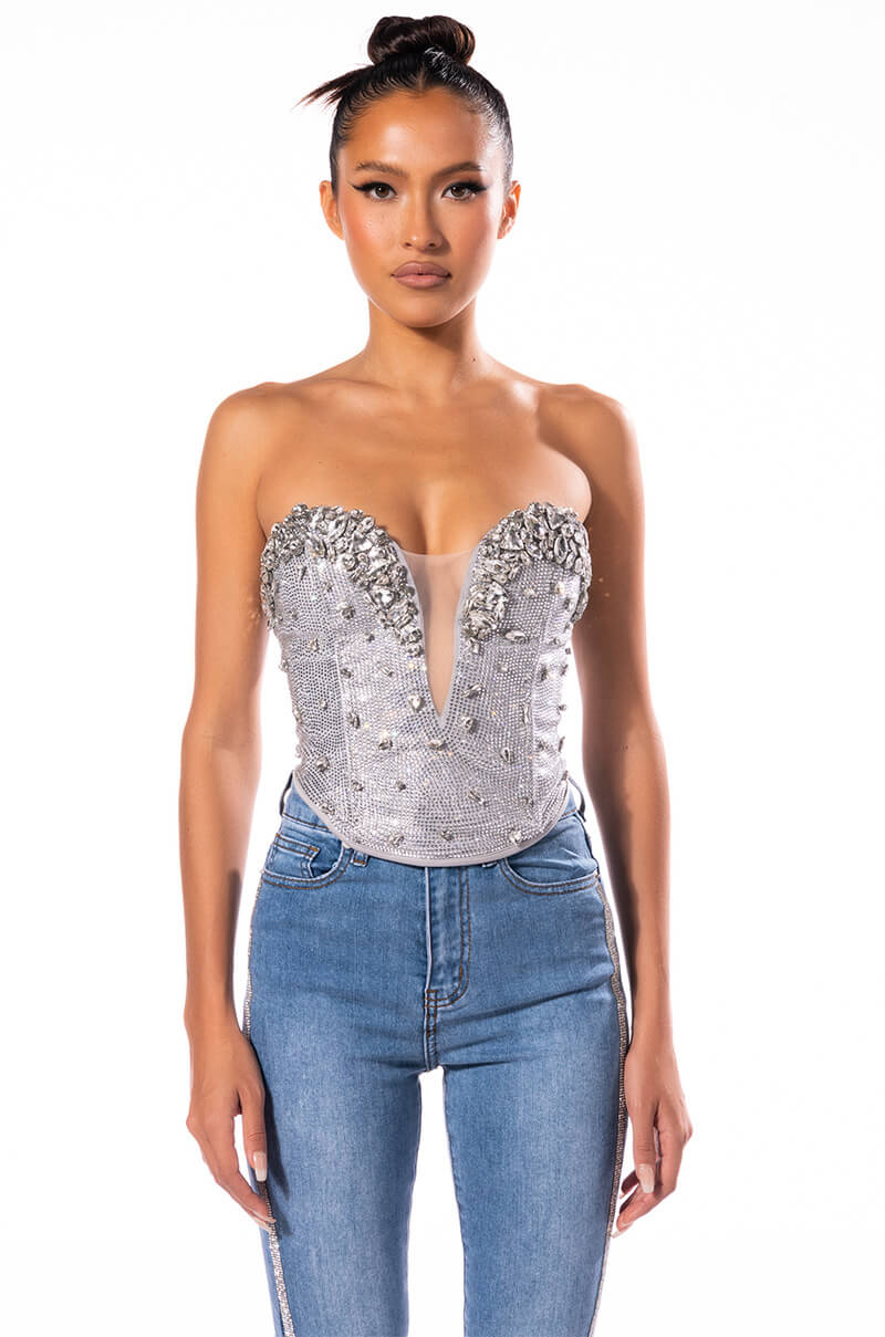 Back View Raise Your Glass Embellished Corset