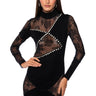 Front View Ramona Lace Embellished Mini Dress