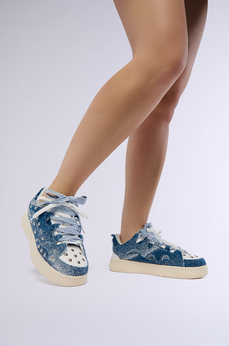 Front View Rani Denim Sneaker