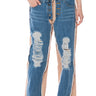 Front View Rare Vibe Denim Embellished Nylon Jogger