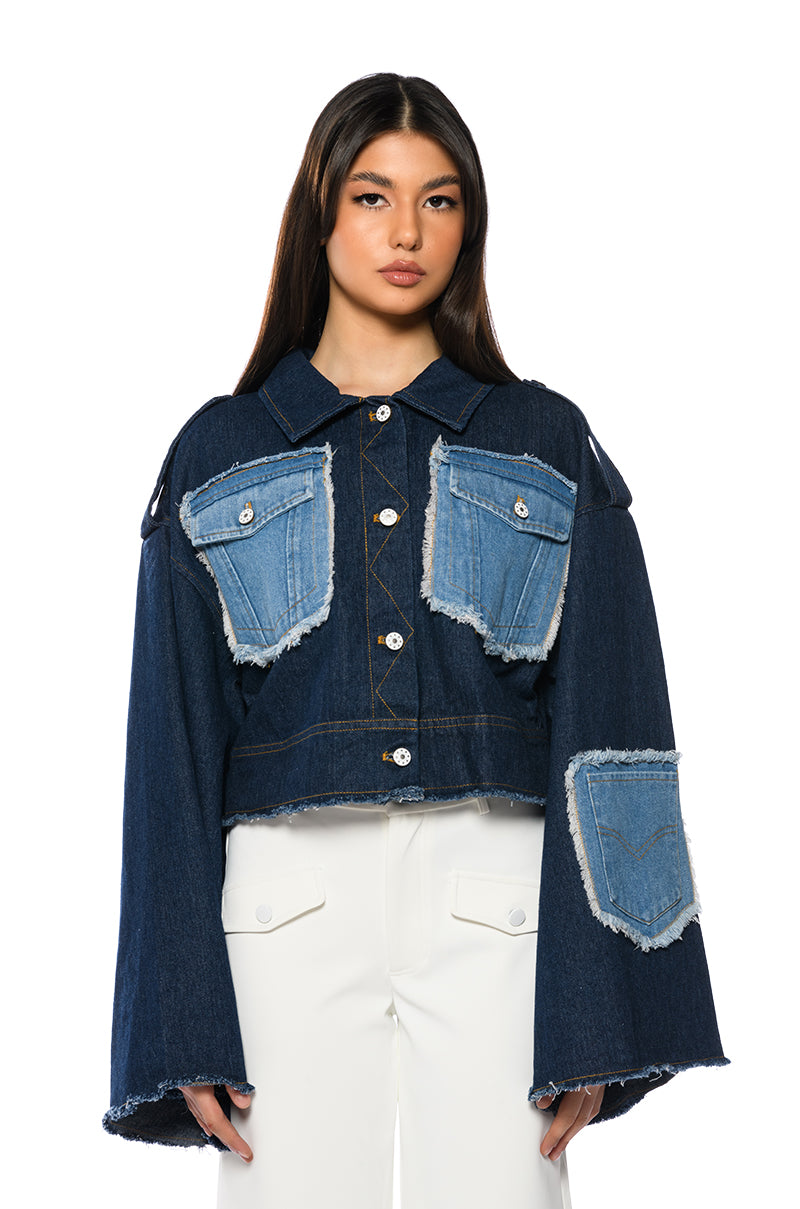 Side View Raw Denim Oversized Jacket 1