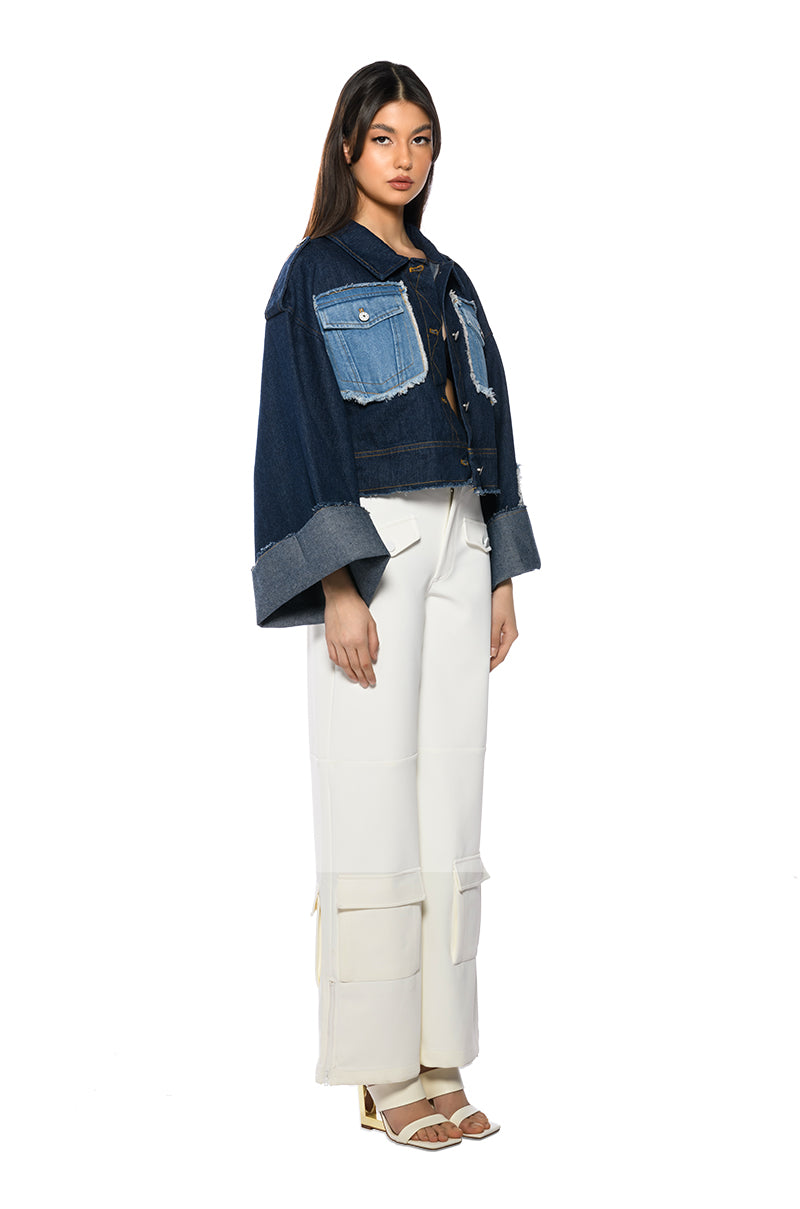 Detail View Raw Denim Oversized Jacket 3