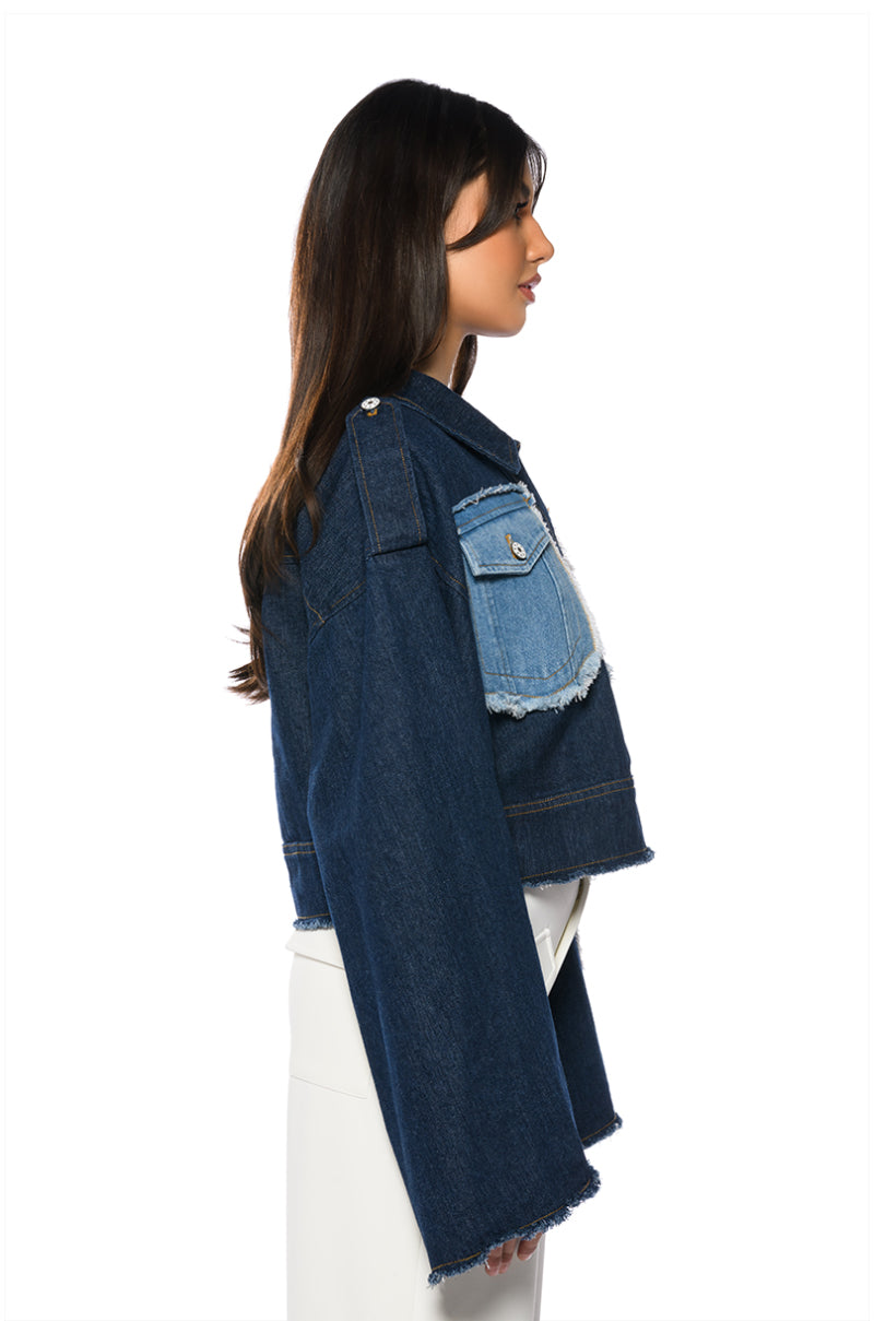 Full View Raw Denim Oversized Jacket 4