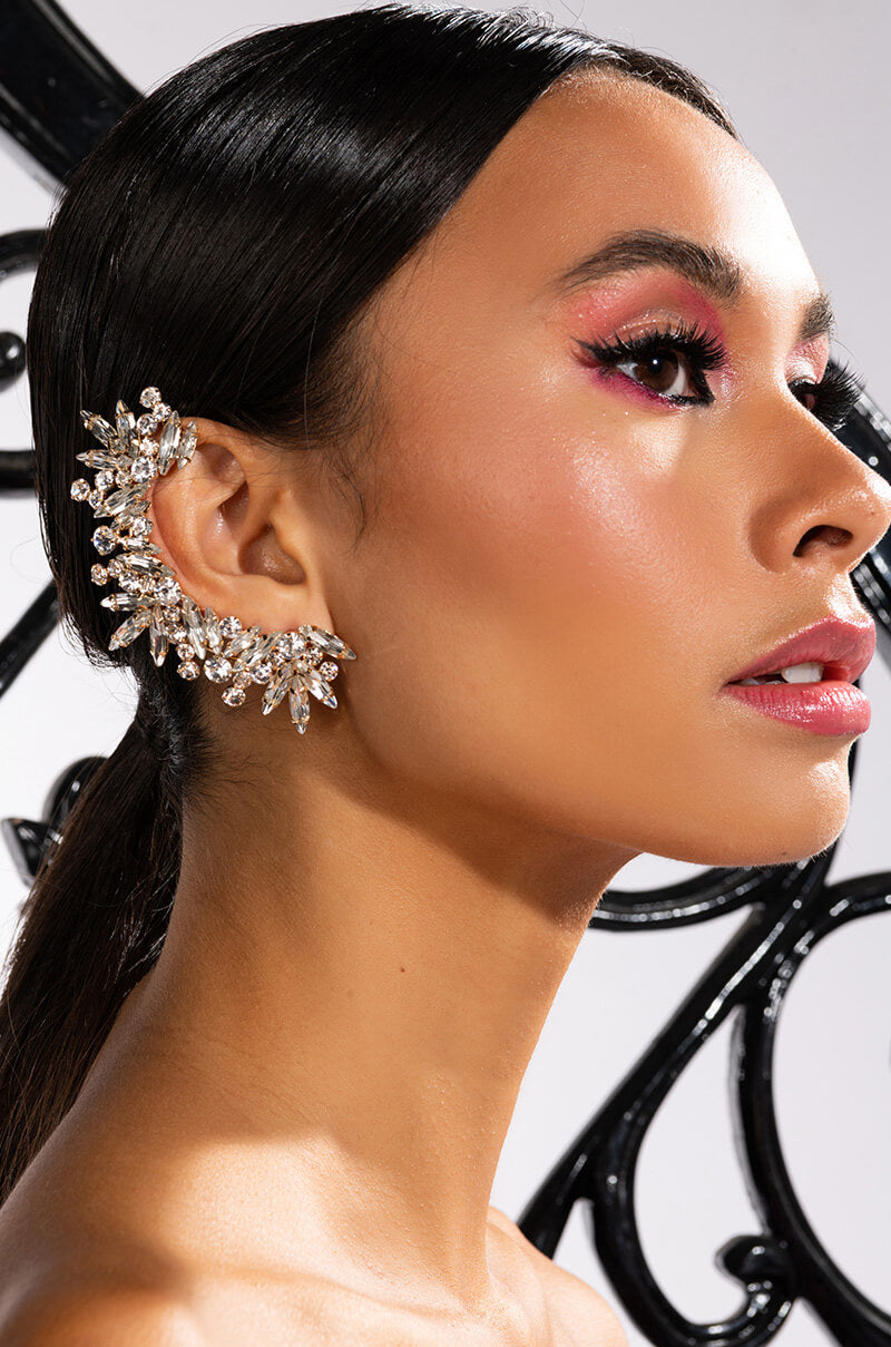 EVIE GOLD CRYSTAL EAR CUFF view 0