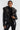 Front View Reach For More Faux Fur Collared Moto Jacket in Black Black Grey