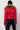 Back View Reach For More Faux Fur Collared Moto Jacket in Red And Brown Fur