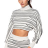 Front View Read Between The Lines Striped Cropped Sweater