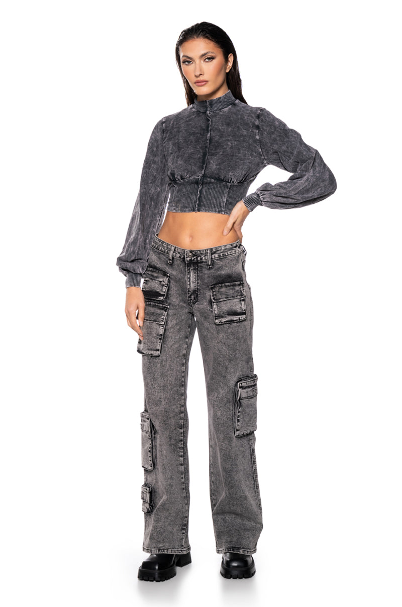 Side View Ready For Anything Casual Corset Long Sleeve Top
