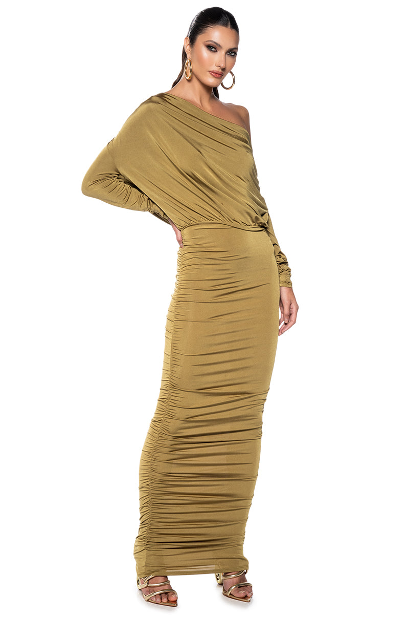 Side View Ready For It Slinky Long Sleeve Maxi Dress