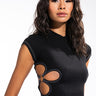 Front View Real Groove Cut Out Ribbed Crop Top