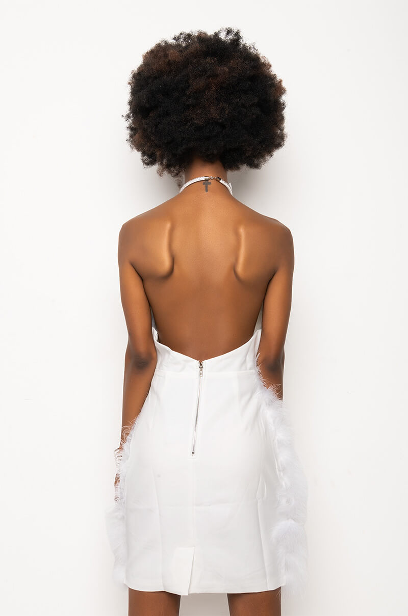 Full View Real Life Muse Mini Faux Feathers Dress