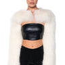 Front View Real Mongolian Fur Bolero Jacket