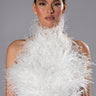 Front View Real Ostrich Feather Top In White