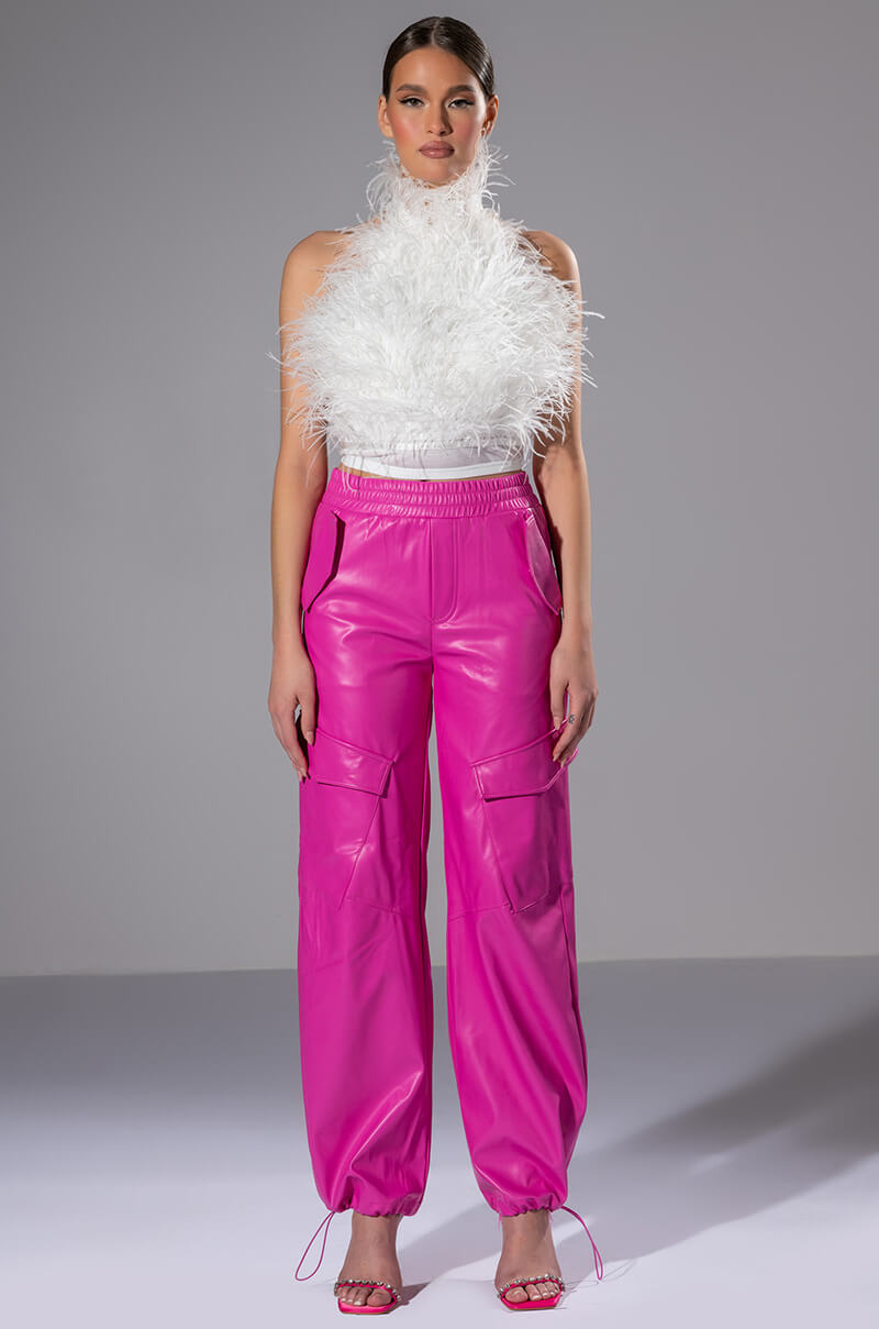 Back View Real Ostrich Feather Top In White