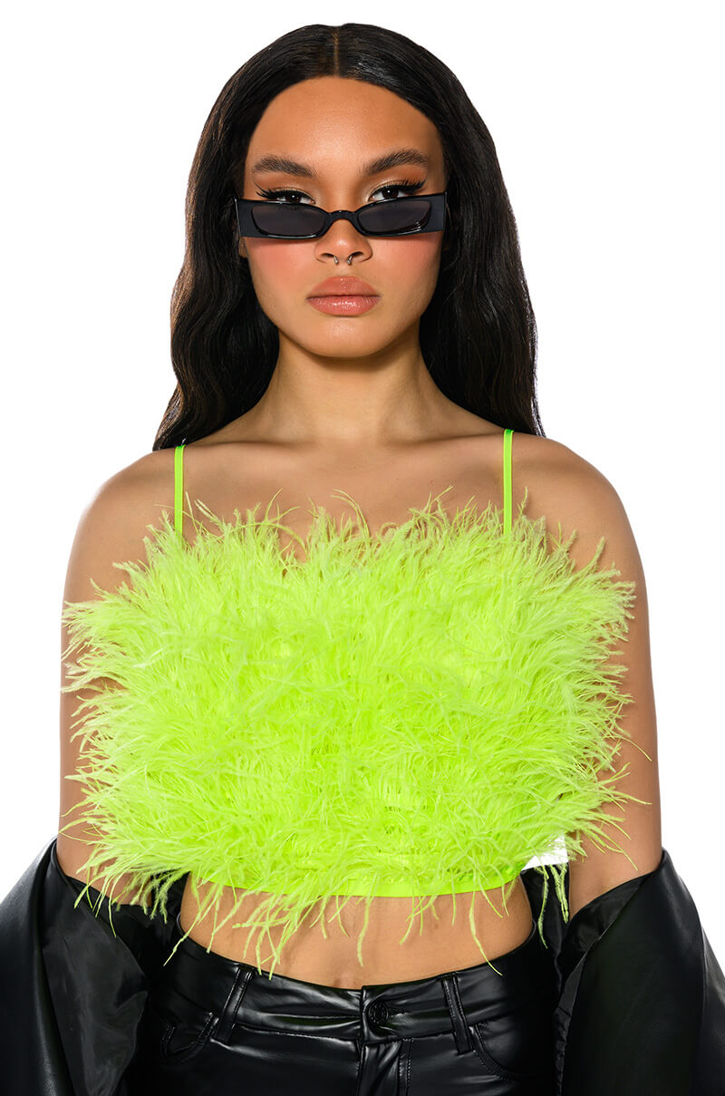 REAL OSTRICH FEATHER TOP view 0