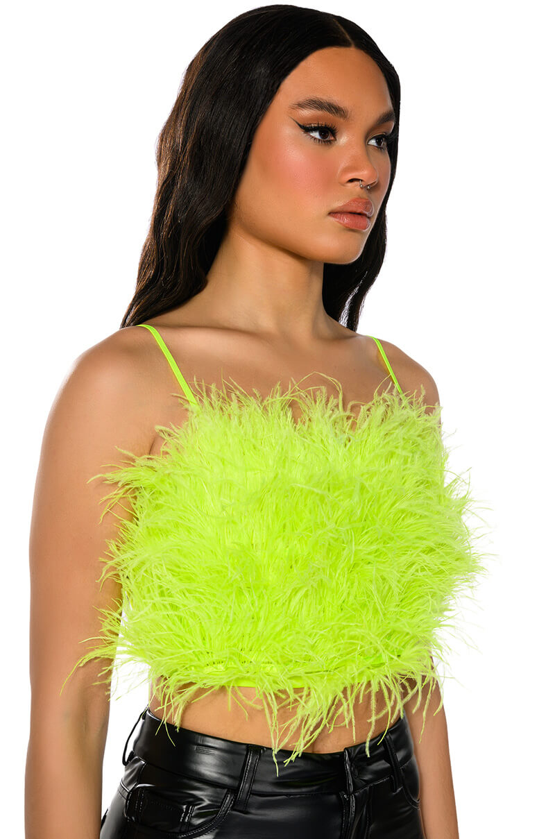 Side View Real Ostrich Feather Top
