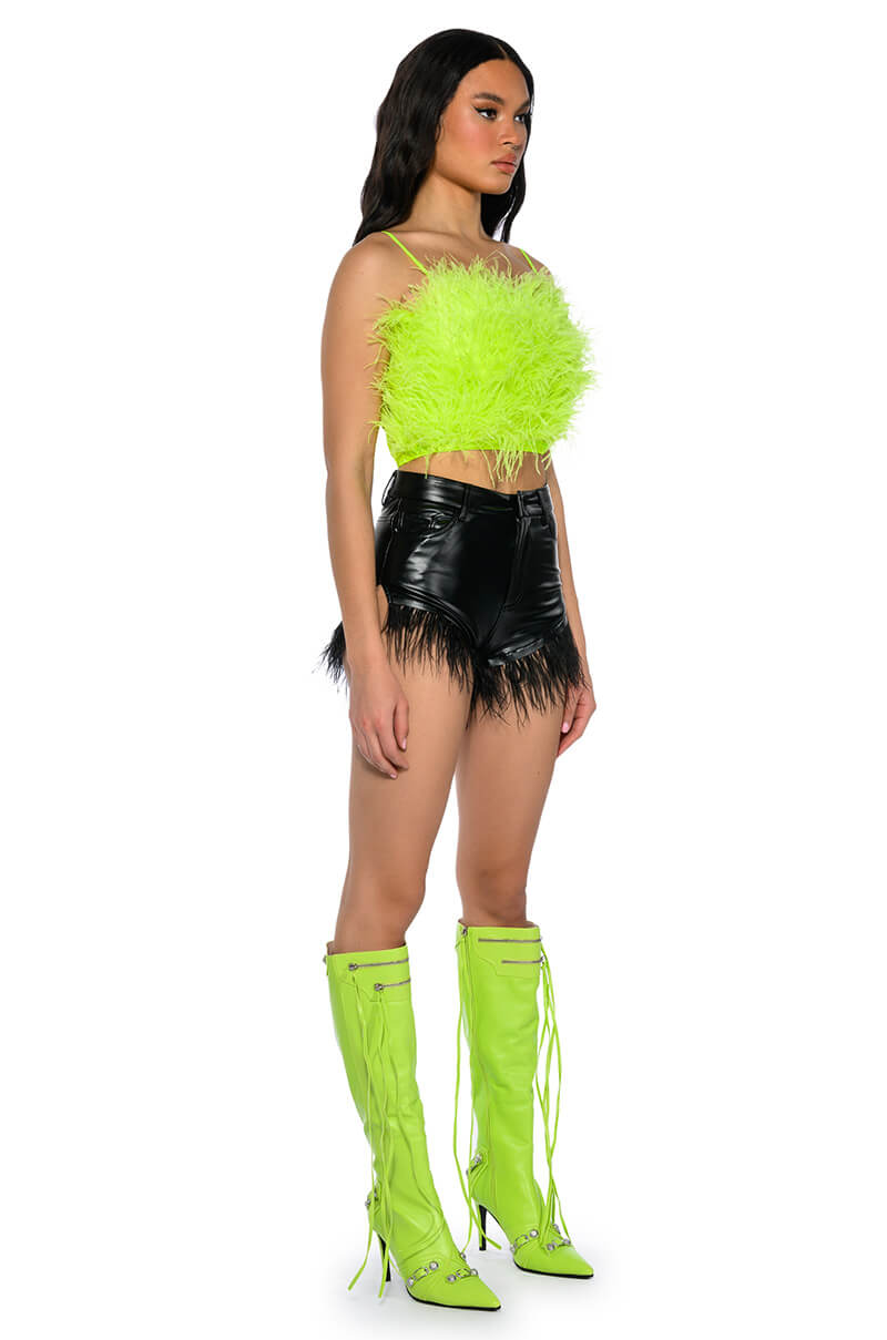 Detail View Real Ostrich Feather Top