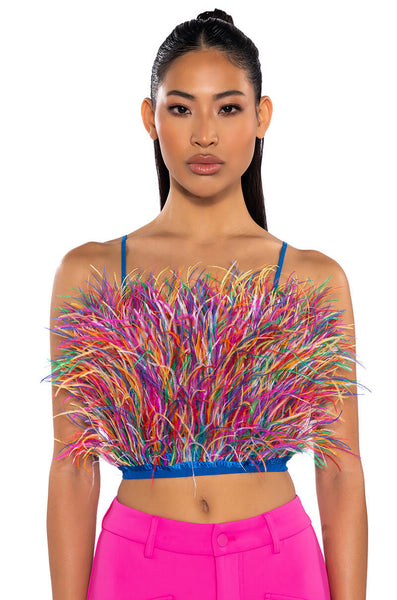 Nasngwam×SUNSHINE STUDIO FEATHER TOP REAL OSTRICH FEATHER TOP – AKIRA
