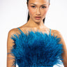 Front View Real Ostrich Feathers Crop Mesh Bandeau