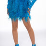 Front View Real Ostrich Feathers Mini Skirt