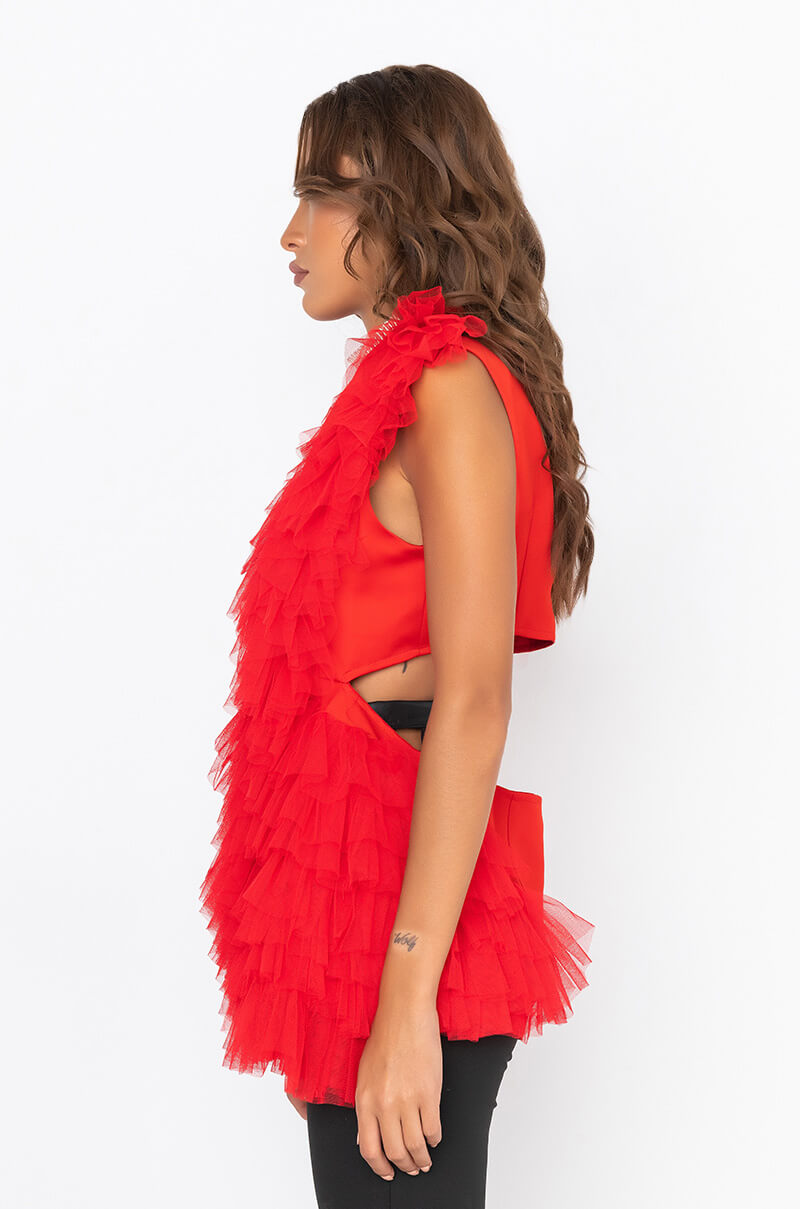 Detail View Rebecca Tulle Fashion Blazer 3