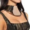 Front View Red Carpet Rhinestone Statement Necklace