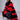 Front View Reddy For It Red And Black Faux Fur Long Jacket