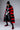 Side View Reddy For It Red And Black Faux Fur Long Jacket