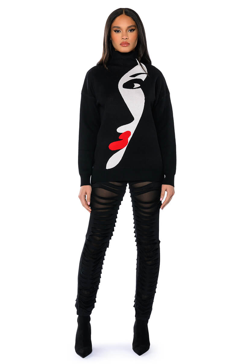 Back View Reflections Long Sleeve Sweater