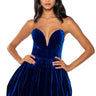 Front View Regina Plunging Strapless Velvet Mini Bubble Dress